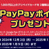 [セブン‐イレブン] 1,000円以上の対象商品2種類以上のご購入・ご登録で、お一人様最大500円分のPayPayポイントをプレゼント！｜2025年1月5日（日）まで